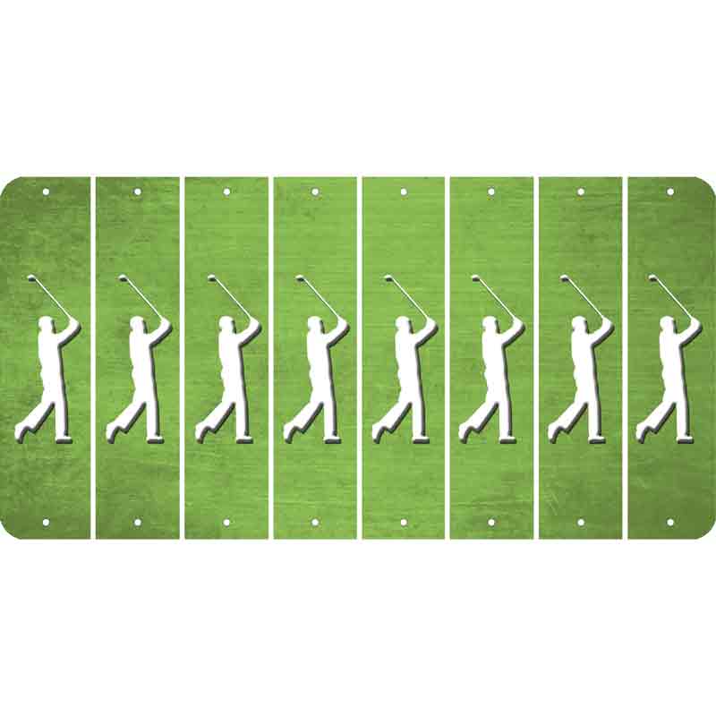Lime Green Oil Rubbed Cut Fun Strips (Set of 8) FEMALE GOLFER