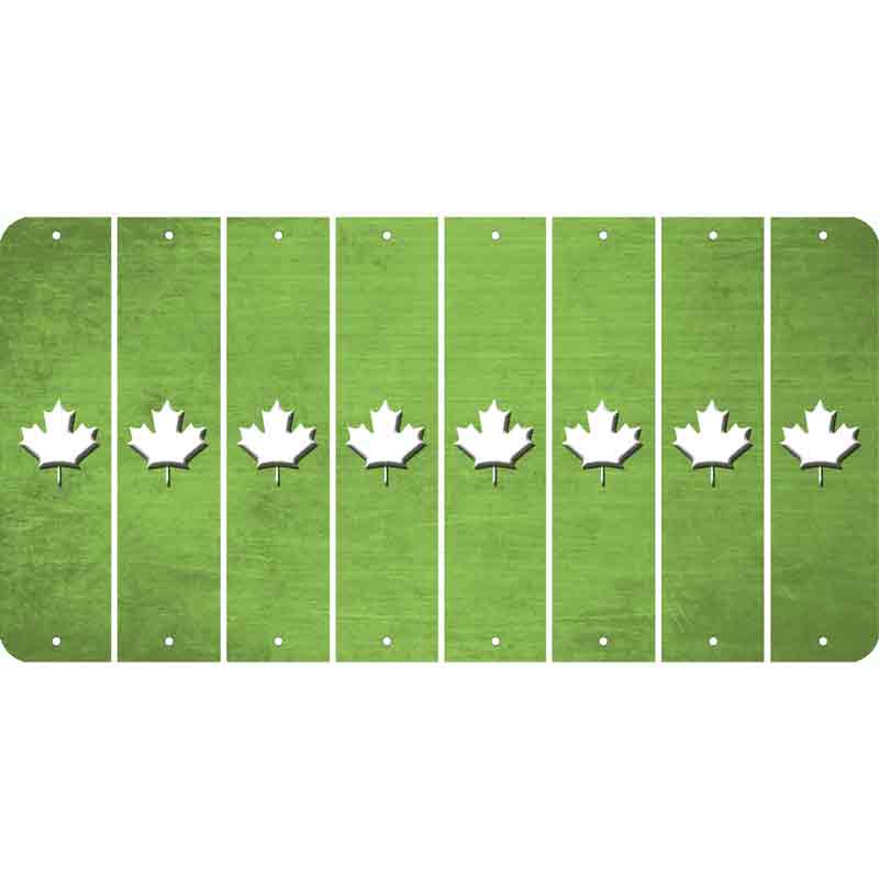 Lime Green Oil Rubbed Cut Fun Strips (Set of 8) MAPLE LEAF