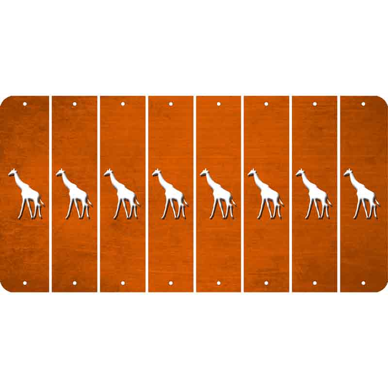 Orange Oil Rubbed Cut Fun Strips (Set of 8) GIRAFFE