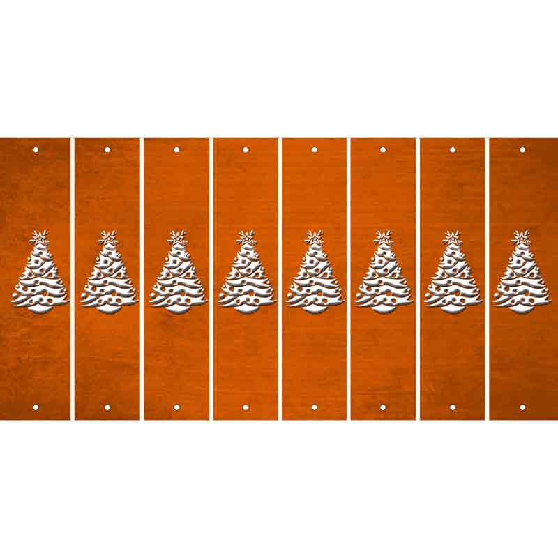 Orange Oil Rubbed Cut Fun Strips (Set of 8) CHRISTMAS TREE