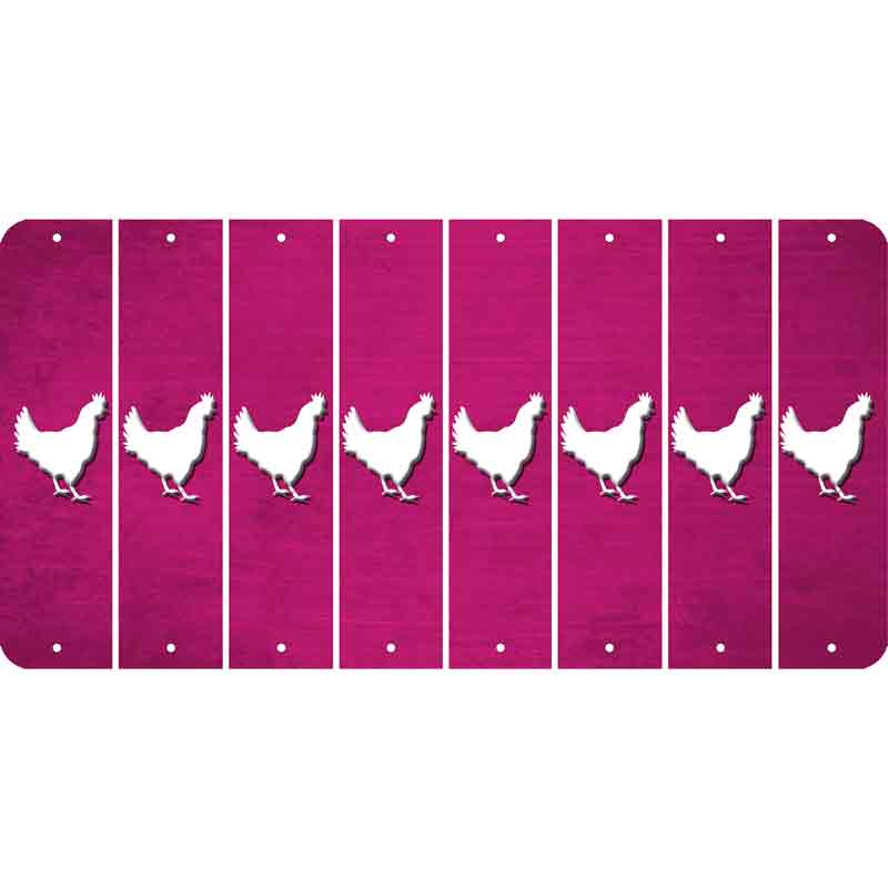 Pink Oil Rubbed Cut Fun Strips (Set of 8) CHICKEN