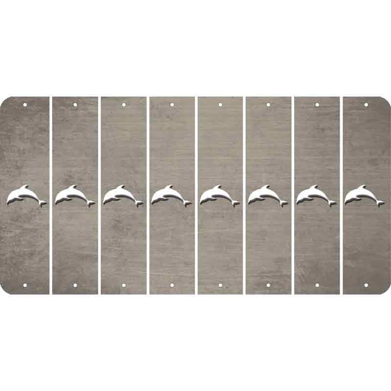 Tan Oil Rubbed Cut Fun Strips (Set of 8) DOLPHIN