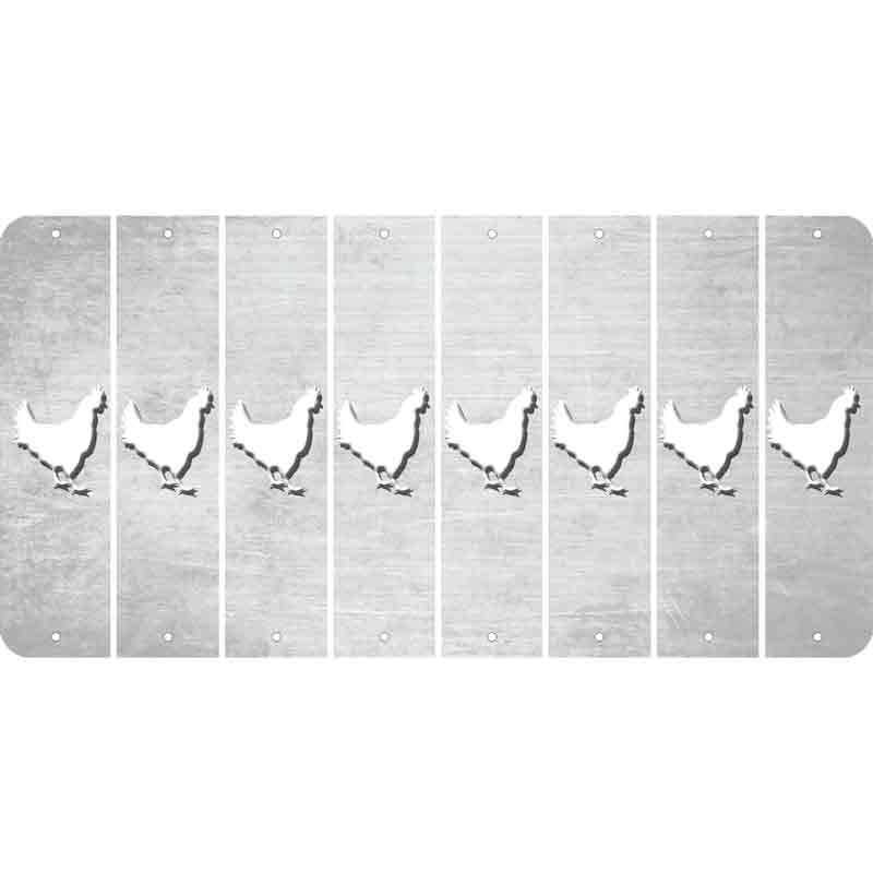 White Oil Rubbed Cut Fun Strips (Set of 8) CHICKEN