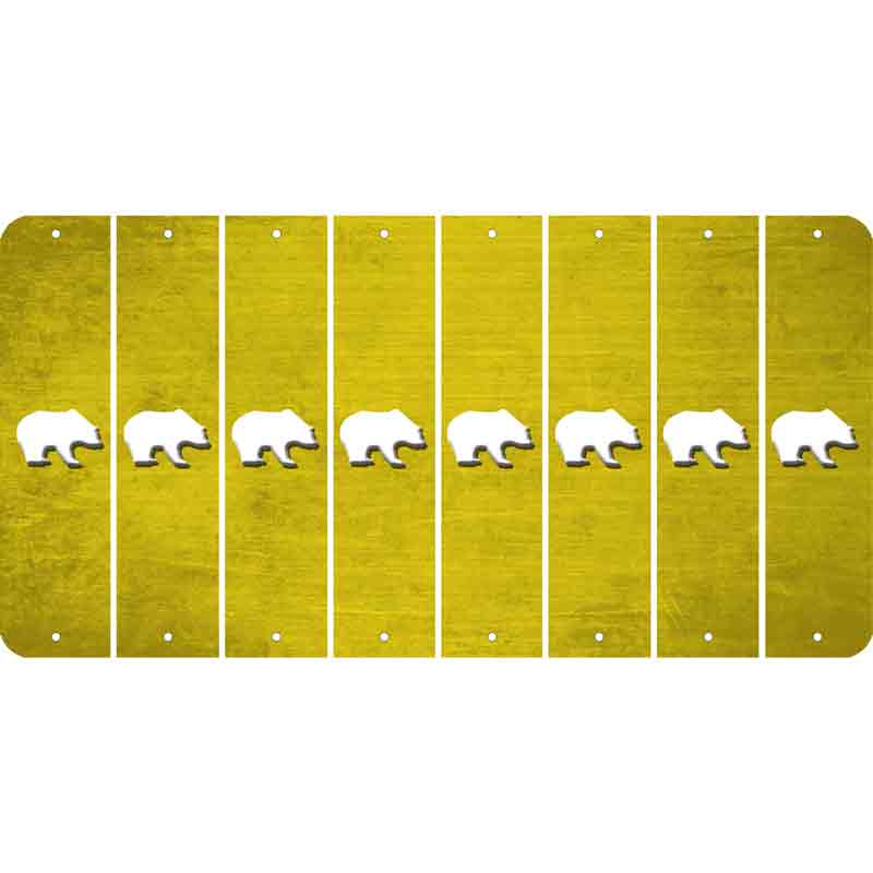Yellow Oil Rubbed Cut Fun Strips (Set of 8) BEER MUG
