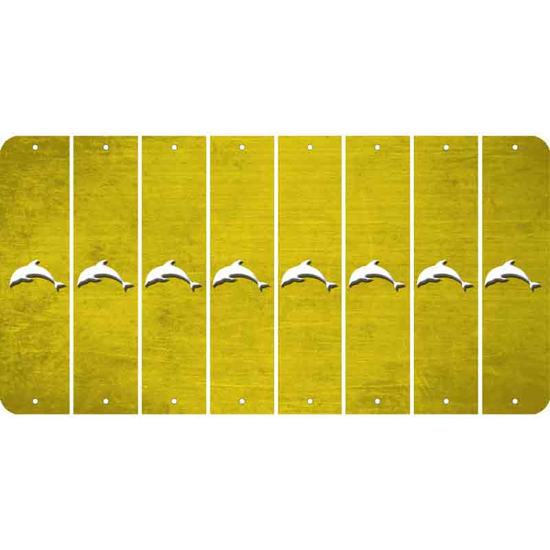Yellow Oil Rubbed Cut Fun Strips (Set of 8) DOLPHIN