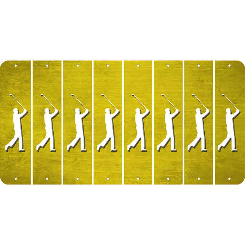 Yellow Oil Rubbed Cut Fun Strips (Set of 8) FEMALE GOLFER