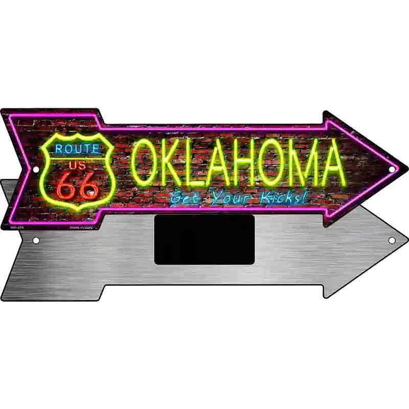 Oklahoma Neon Novelty Metal Arrow Sign