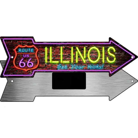 Illinois Neon Novelty Metal Arrow Sign