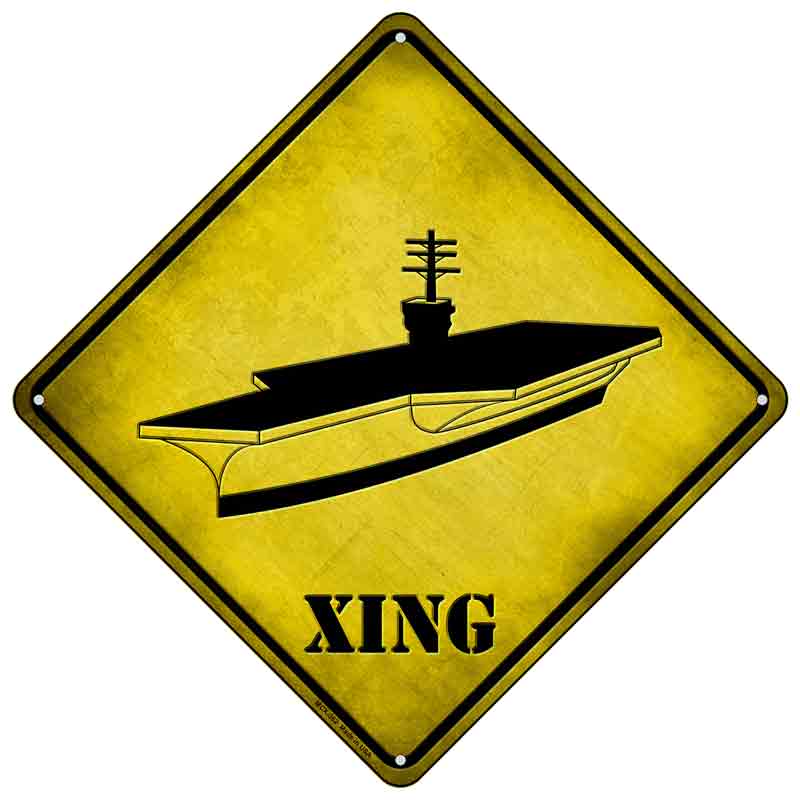 Aircraft Carrier Novelty Metal Crossing Sign