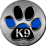 Paw Thin Blue Line K-9 Novelty Metal Circular Sign