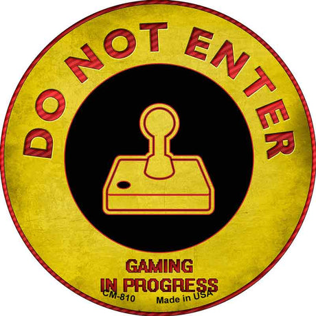 Do Not Enter Joystick Gaming In Progress Novelty Metal Circular Sign