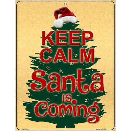 Santa Is Coming Metal Novelty Parking Sign