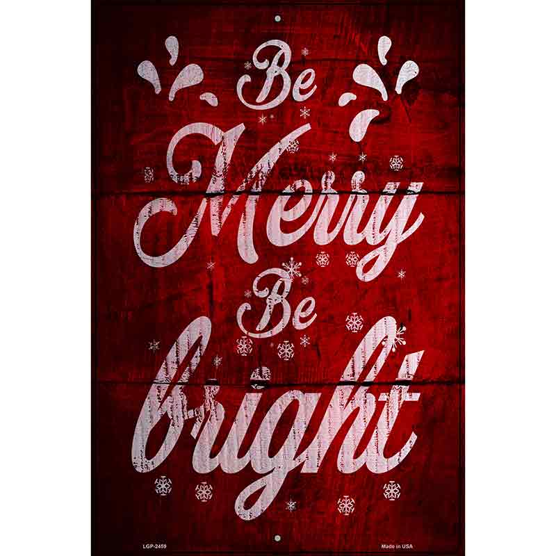 Merry and Bright Red Novelty Metal Parking Sign