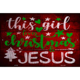 This Girl Loves Christmas Red Novelty Metal Parking Sign