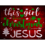 This Girl Loves Christmas Red Novelty Metal Parking Sign