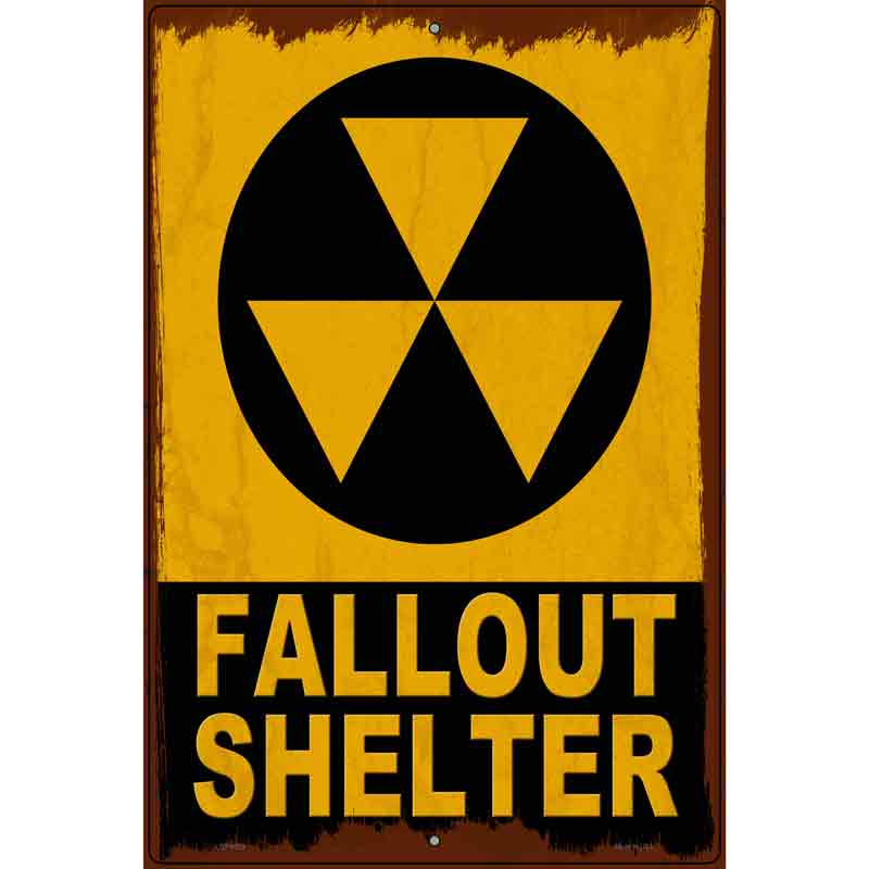 Fallout Shelter Metal Novelty Parking Sign