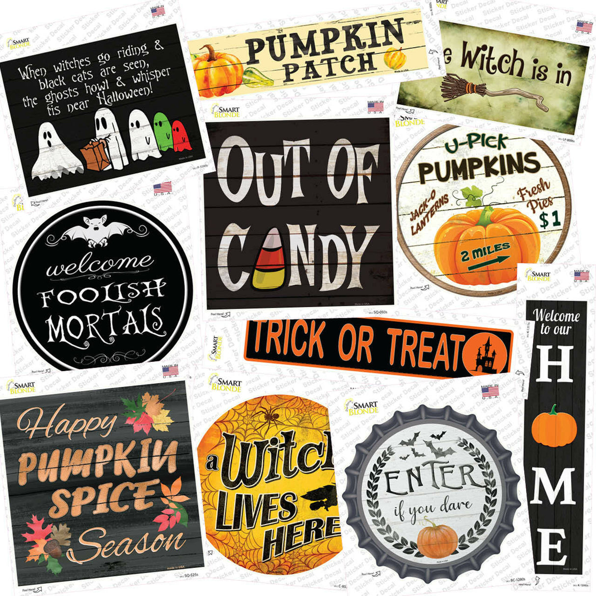 Halloween 50 Piece Wholesale Novelty Assorted Sticker Decal Pack