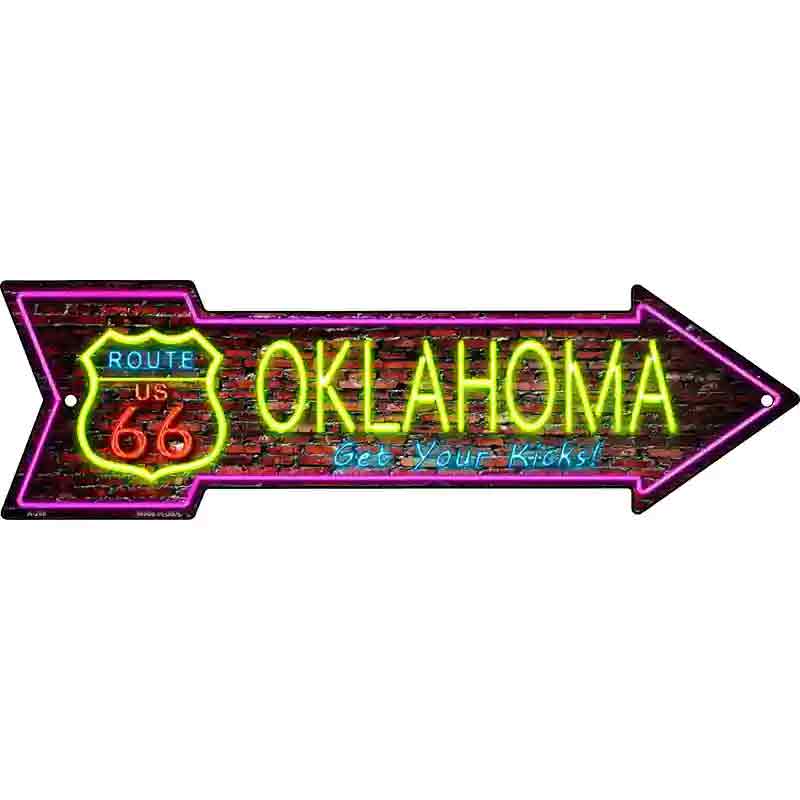 Oklahoma Neon Novelty Metal Arrow Sign