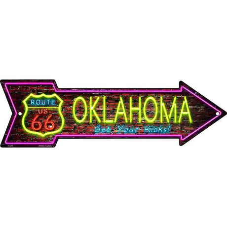 Oklahoma Neon Novelty Metal Arrow Sign