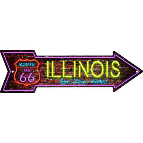 Illinois Neon Novelty Metal Arrow Sign