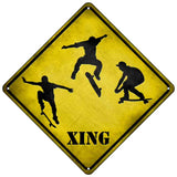 Skateboarder Xing Novelty Metal Crossing Sign