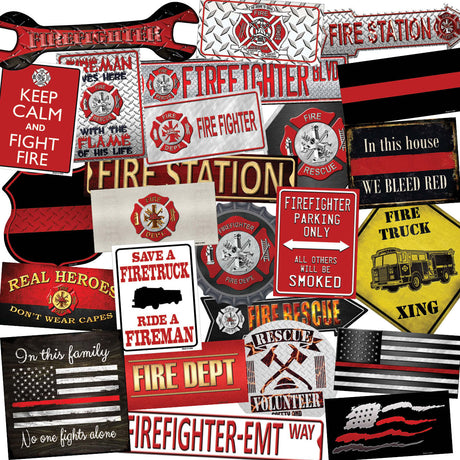 Firefighter 50 Piece Wholesale Novelty Assorted Sticker Decal Pack