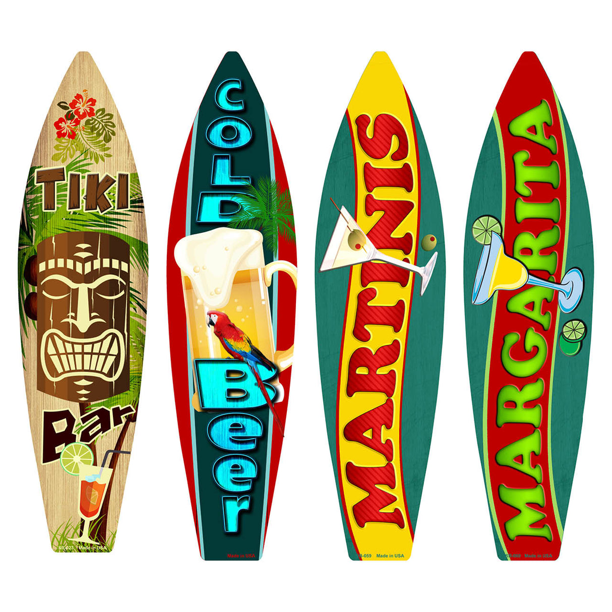 Drinking Surfboard Set Novelty Metal Set of 4 SB-Pack-02