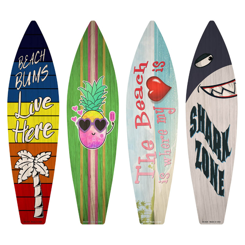 At the Beach Surfboard Set Novelty Metal Set of 4 SB-Pack-06