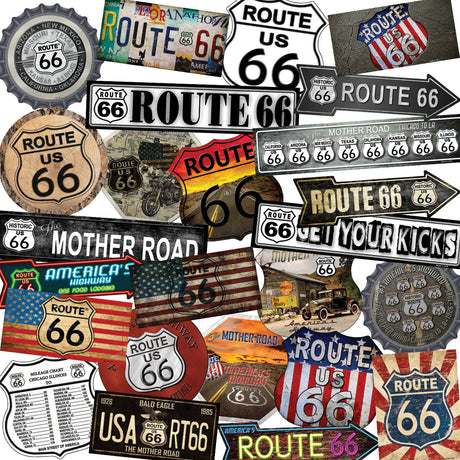 Route 66 50 Piece Wholesale Novelty Assorted Sticker Decal Pack