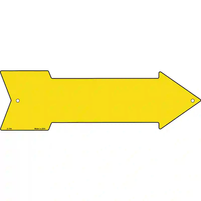 Yellow Novelty Metal Arrow Sign 17" x 5" (A)