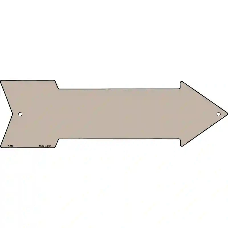 Tan Novelty Metal Arrow Sign 17" x 5" (A)