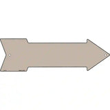 Tan Novelty Metal Arrow Sign 17" x 5" (A)