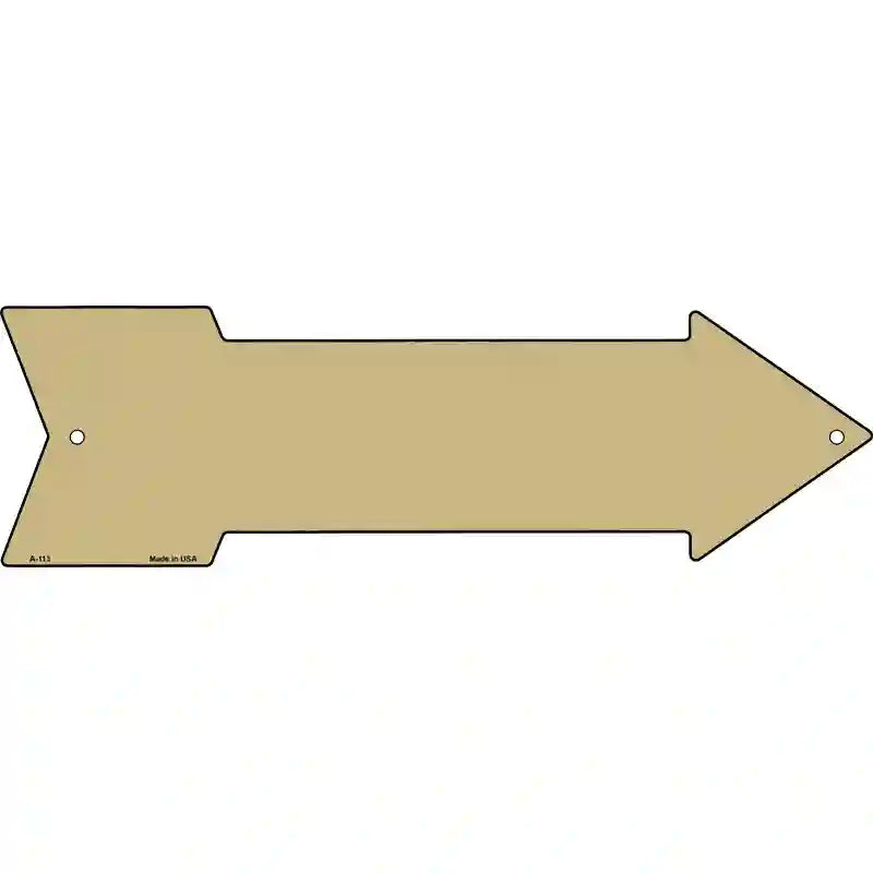 Gold Novelty Metal Arrow Sign 17" x 5" (A)