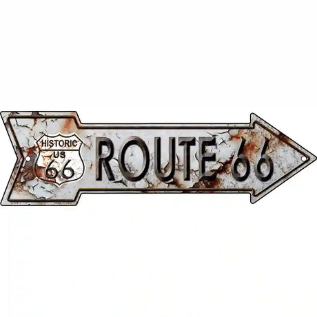 Rusty Route 66 Novelty Metal Arrow Sign 17" x 5" (A)