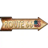 American Flag Route 66 Novelty Metal Arrow Sign 17" x 5" (A)