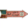 American Flag Get Your Kicks Novelty Metal Arrow Sign 17" x 5" (A)