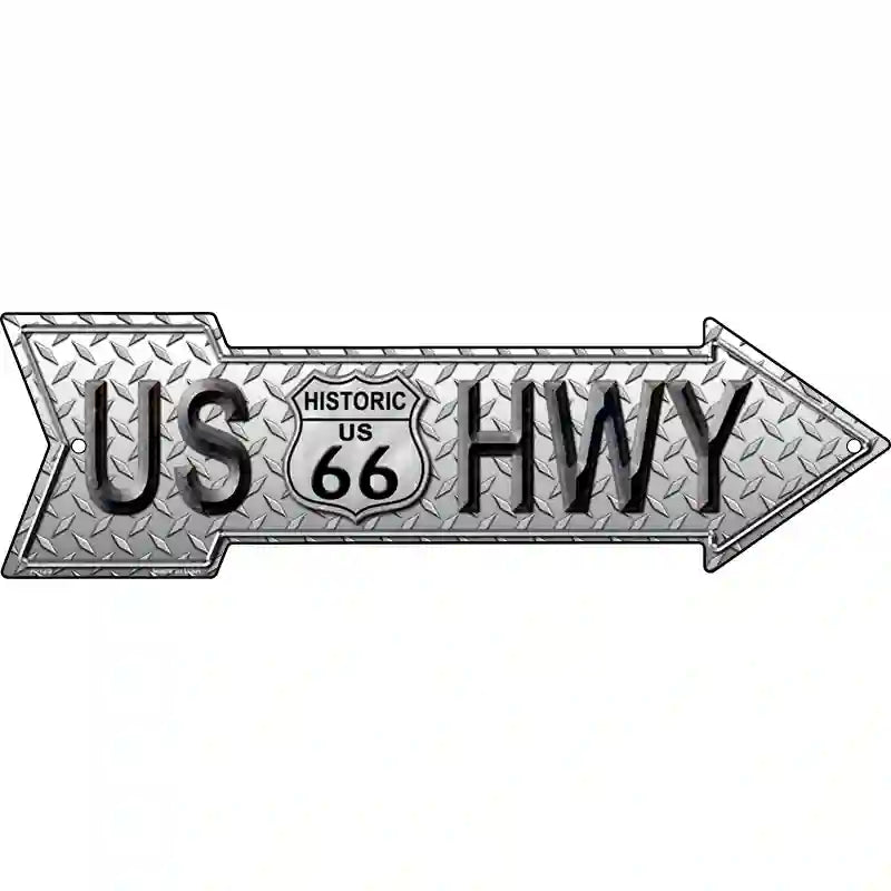 Diamond US Highway Novelty Metal Arrow Sign 17" x 5" (A)