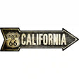 Vintage Route 66 California Novelty Metal Arrow Sign 17" x 5" (A)