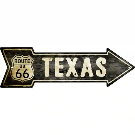 Vintage Route 66 Texas Novelty Metal Arrow Sign 17" x 5" (A)