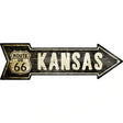 Vintage Route 66 Kansas Novelty Metal Arrow Sign 17" x 5" (A)