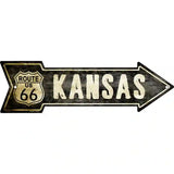 Vintage Route 66 Kansas Novelty Metal Arrow Sign 17" x 5" (A)