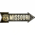 Vintage Route 66 Missouri Novelty Metal Arrow Sign 17" x 5" (A)