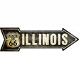 Vintage Route 66 Illinois Novelty Metal Arrow Sign 17" x 5" (A)