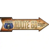 Route 66 Kansas Flag Novelty Metal Arrow Sign 17" x 5" (A)