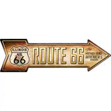 Route 66 Illinois Flag Novelty Metal Arrow Sign 17" x 5" (A)