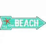 To The Beach Novelty Metal Arrow Sign 17" x 5" (A)