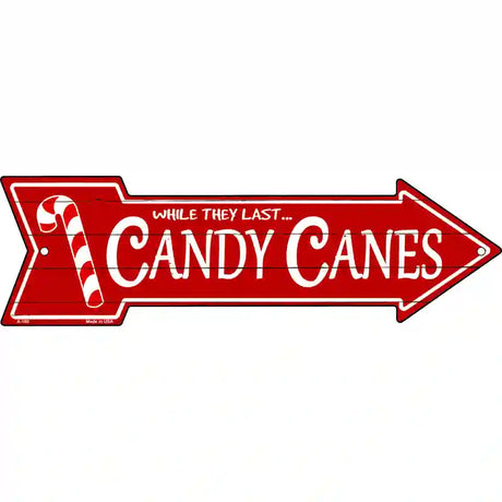 Candy Canes Novelty Metal Arrow Sign 17" x 5" (A)