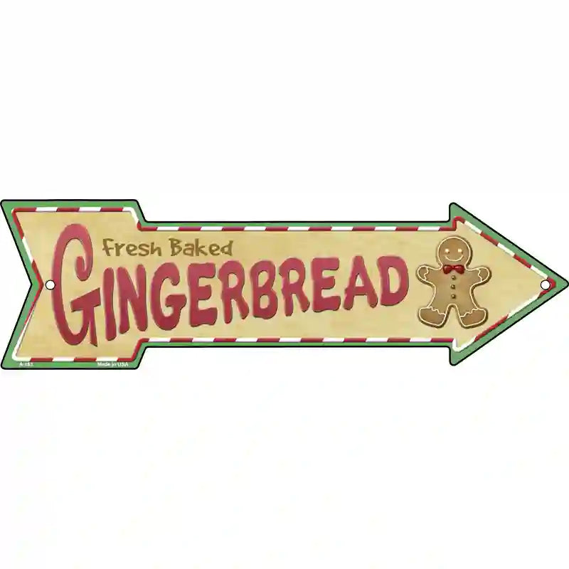 Gingerbread Novelty Metal Arrow Sign 17" x 5" (A)