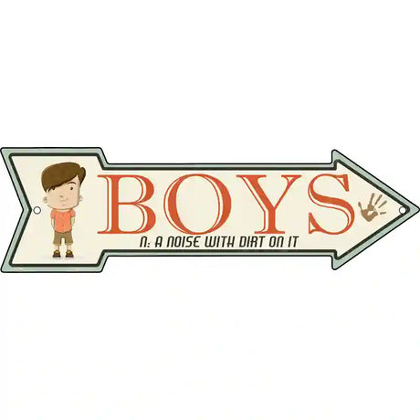 Boys Novelty Metal Arrow Sign 17" x 5" (A)