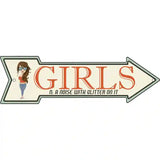 Girls Novelty Metal Arrow Sign 17" x 5" (A)